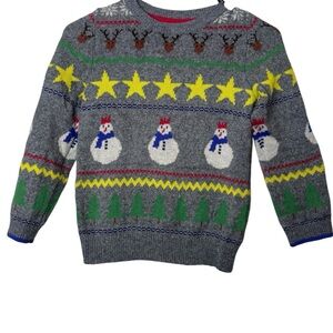 Mini Boden Gray and Red Knit Sweater(Size 7/8)